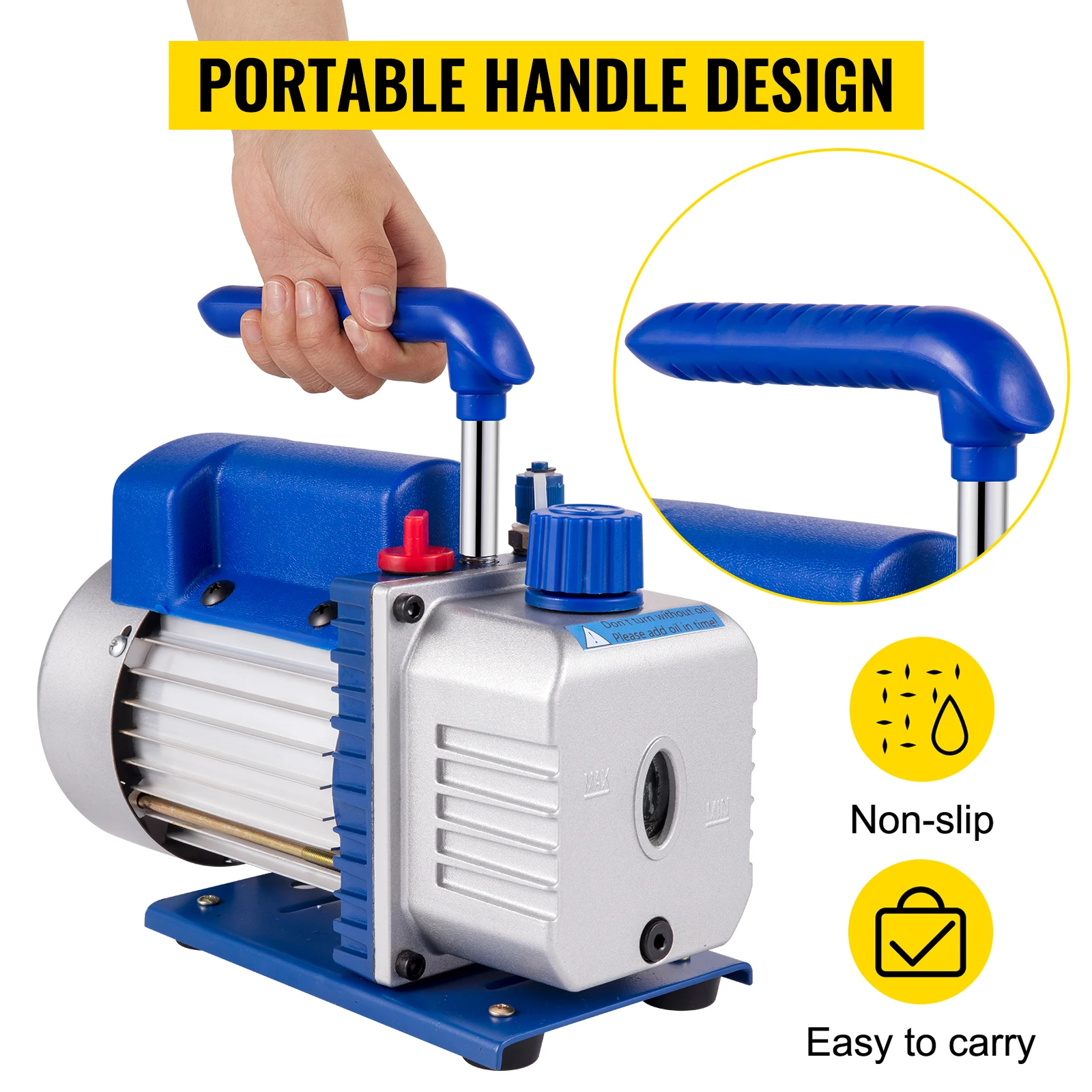 SucceBuy 9CFM 1HP 370ml Air Condition Refrigerant Vacuum Pump Automobile Maintenance for Household Air Conditioning Cleaning Use