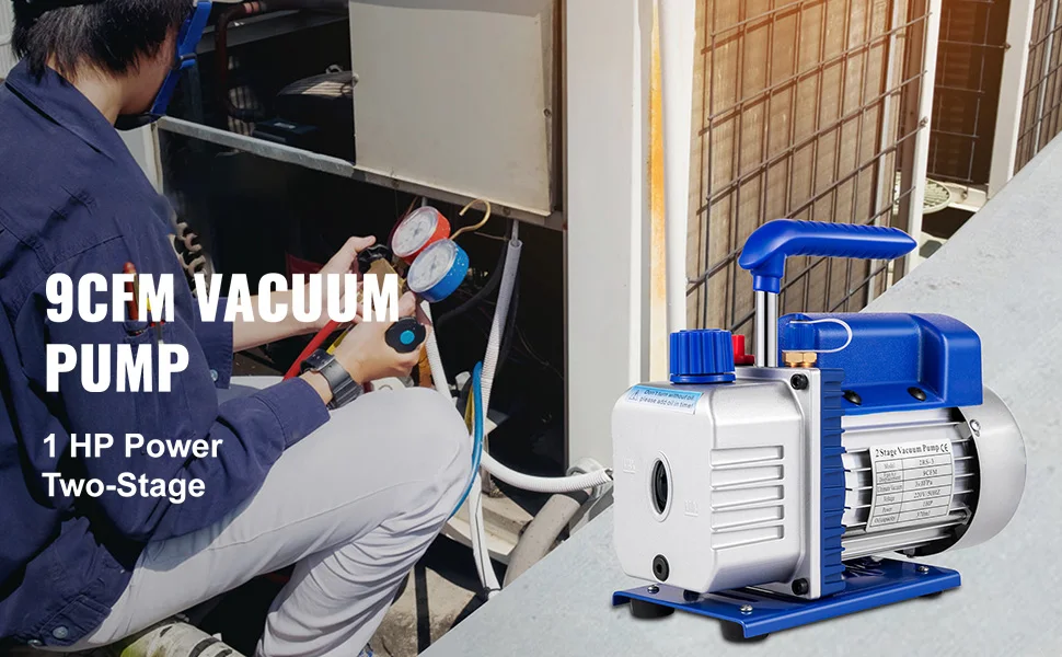 SucceBuy 9CFM 1HP 370ml Air Condition Refrigerant Vacuum Pump Automobile Maintenance for Household Air Conditioning Cleaning Use
