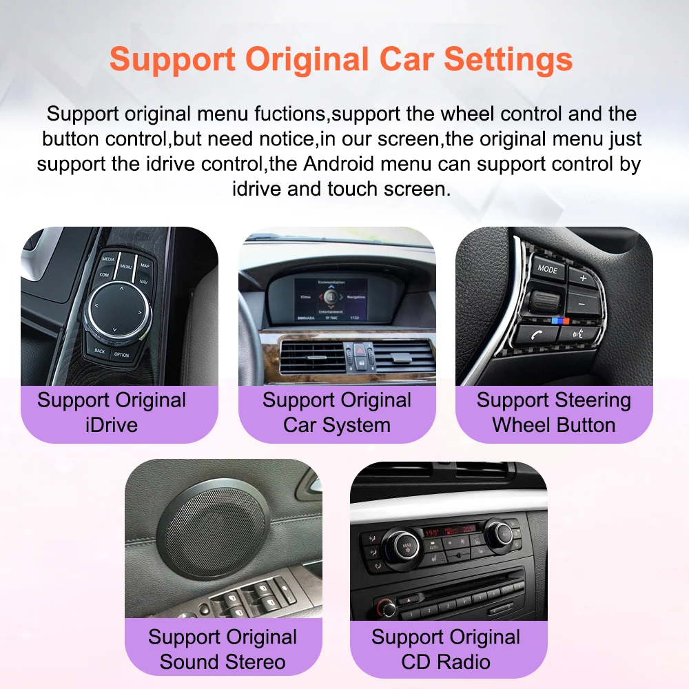 Bonroad 8.8 "Qualcomm 8G + 128G CarPlay Android Car Multimedia Stereo For BMW 3 Series E90 E91 5 Series E60 E61 CCC CIC