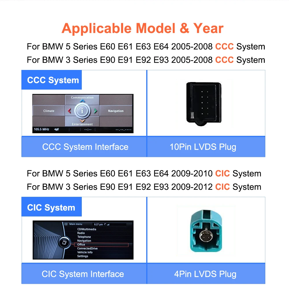Bonroad 8.8 "Qualcomm 8G + 128G CarPlay Android Car Multimedia Stereo For BMW 3 Series E90 E91 5 Series E60 E61 CCC CIC