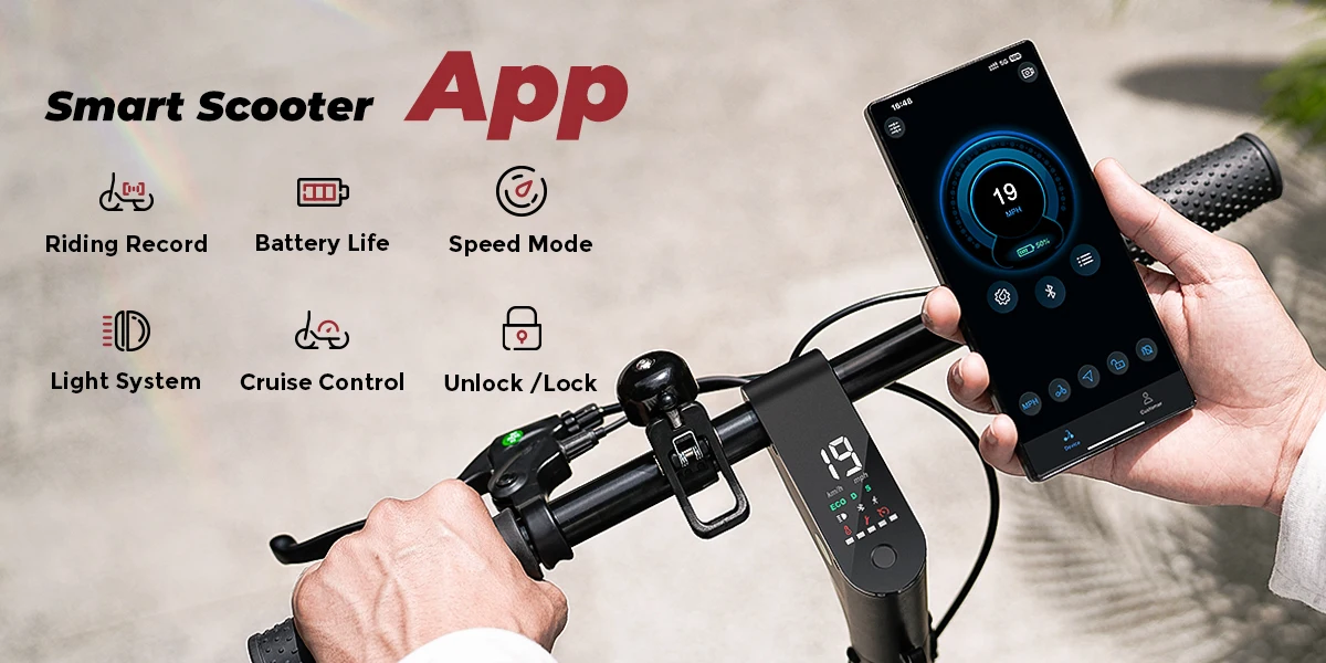 W5 Electric Scooter 8.5 Inch 36V7.8Ah Battery Top Speed 34km Range Dual Brake Inflatable Tires APP Connected