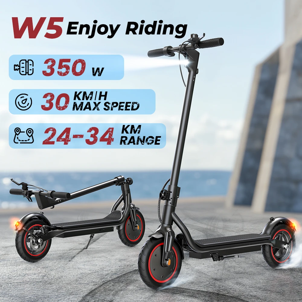 W5 Electric Scooter 8.5 Inch 36V7.8Ah Battery Top Speed 34km Range Dual Brake Inflatable Tires APP Connected