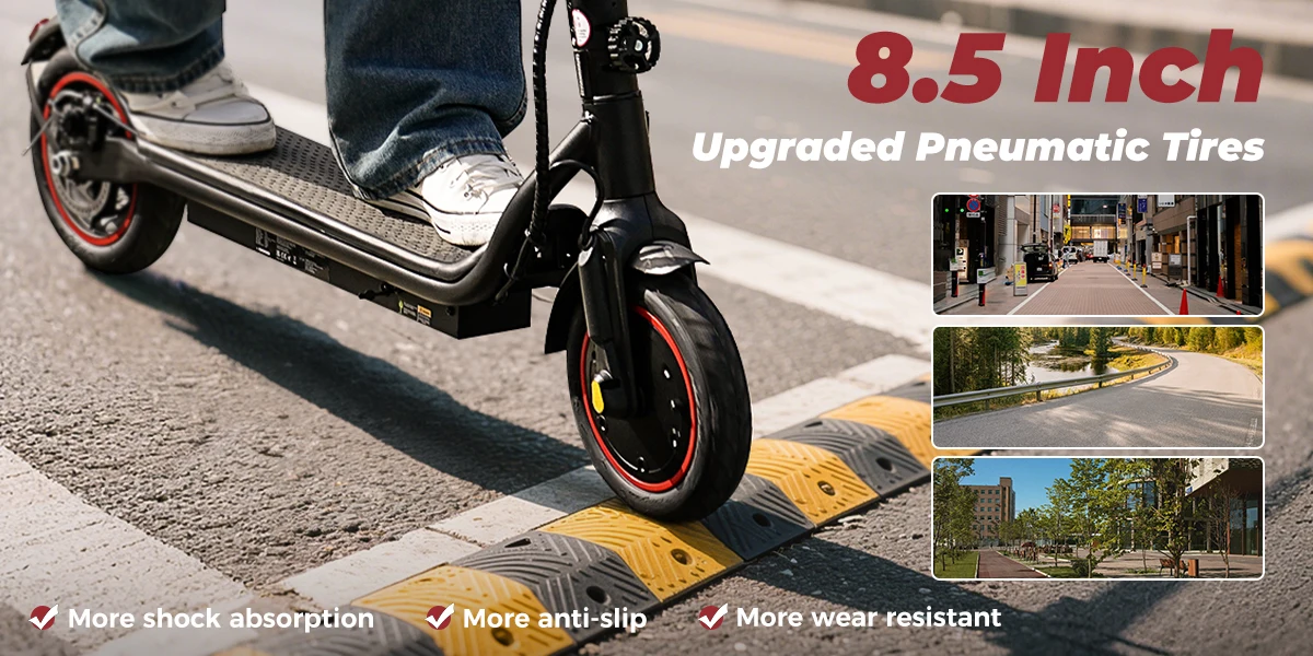 W5 Electric Scooter 8.5 Inch 36V7.8Ah Battery Top Speed 34km Range Dual Brake Inflatable Tires APP Connected