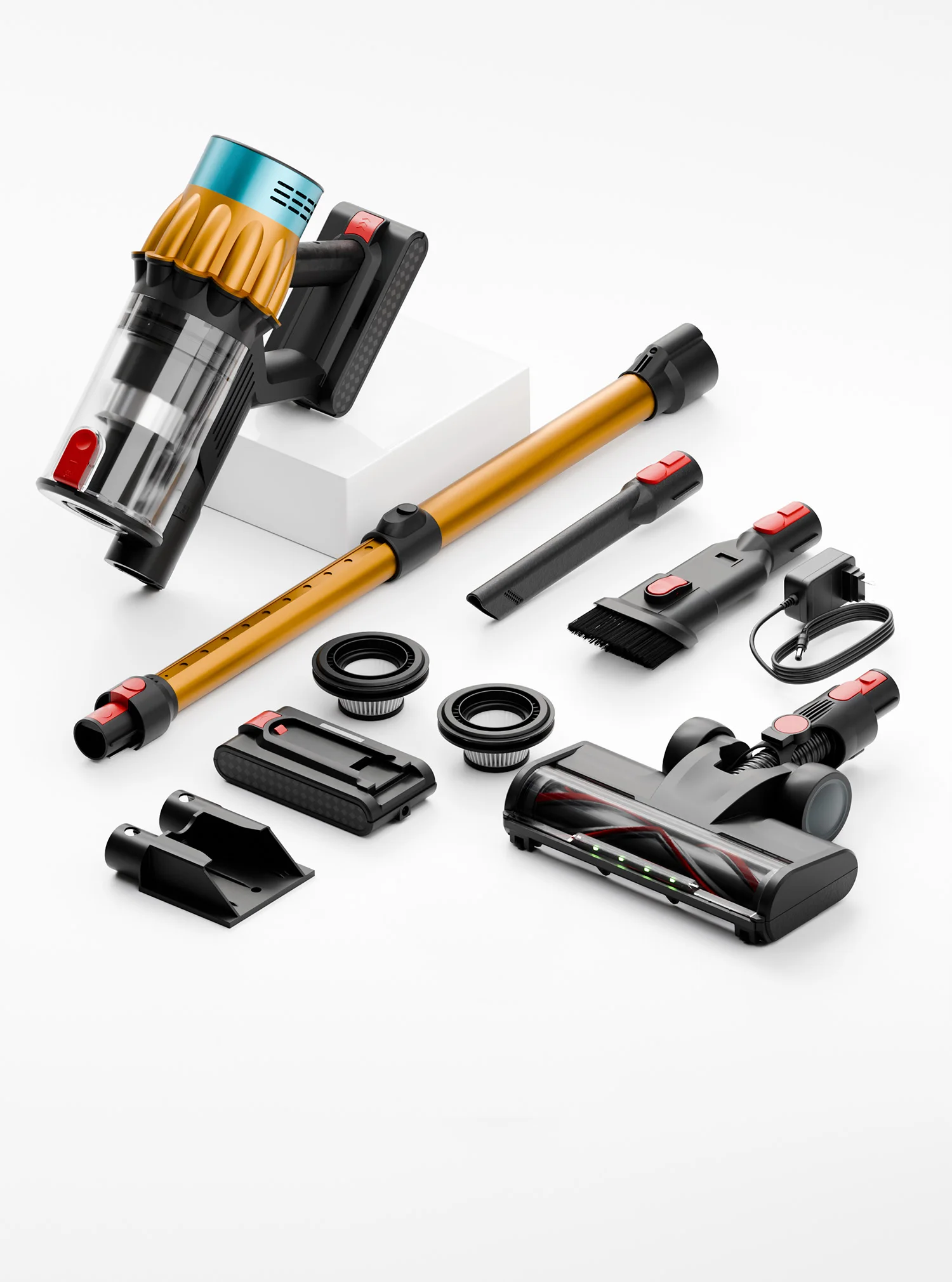 40kPa Brushless Motor Vacuum Cleaner 3 Gear Adjustment 1.2L LED Various Suction Head Accessories 50min 650W Vacuum Cleaners