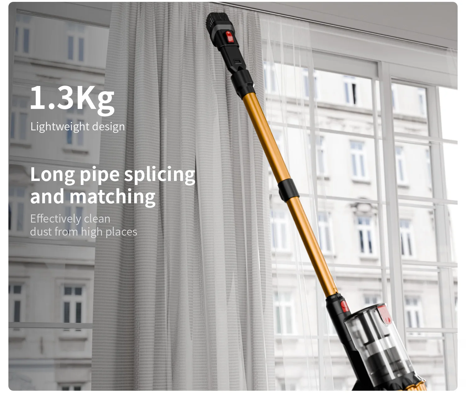 40kPa Brushless Motor Vacuum Cleaner 3 Gear Adjustment 1.2L LED Various Suction Head Accessories 50min 650W Vacuum Cleaners