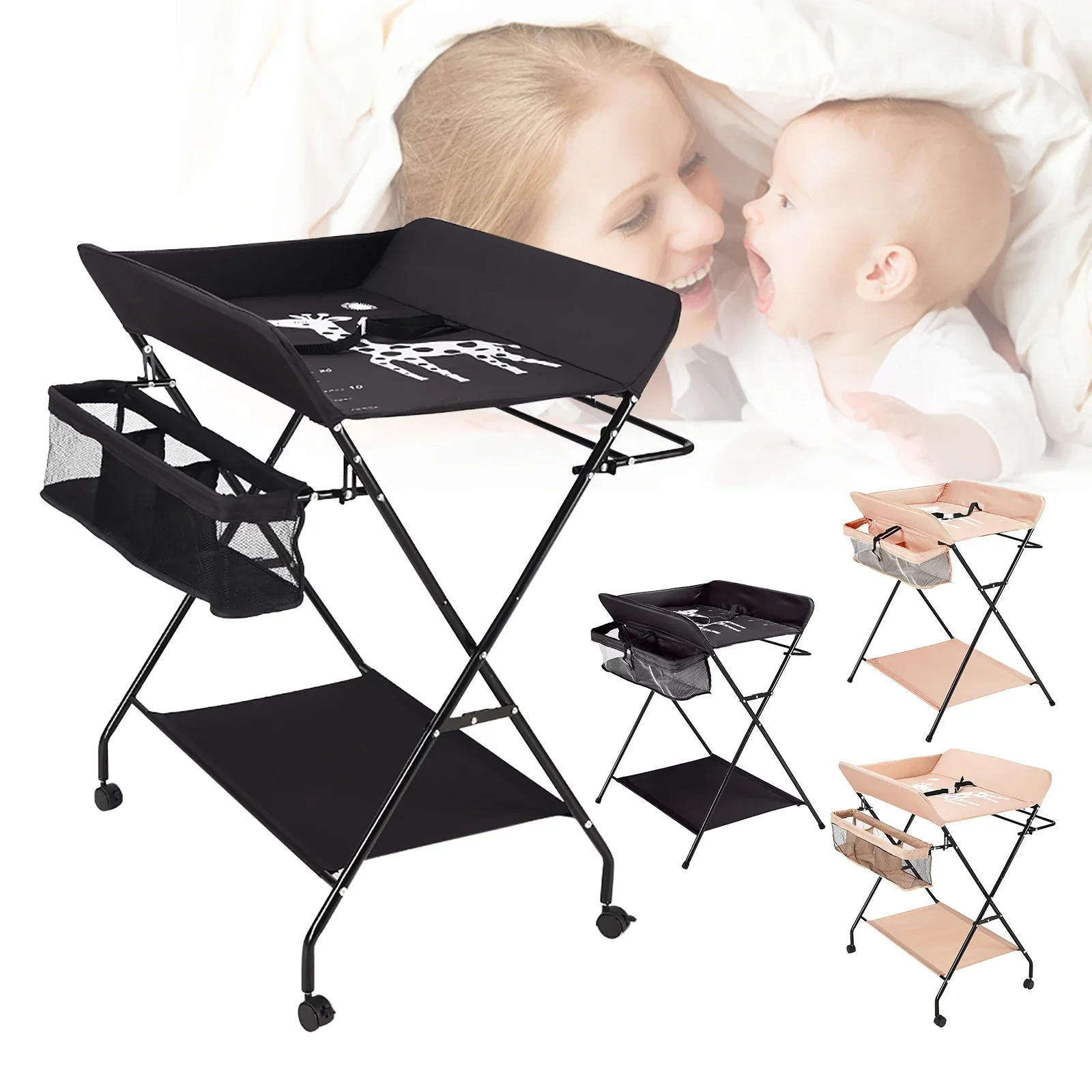 Baby Infant Changing Table Folding Diaper Station Nursery Organizer W/ Storage