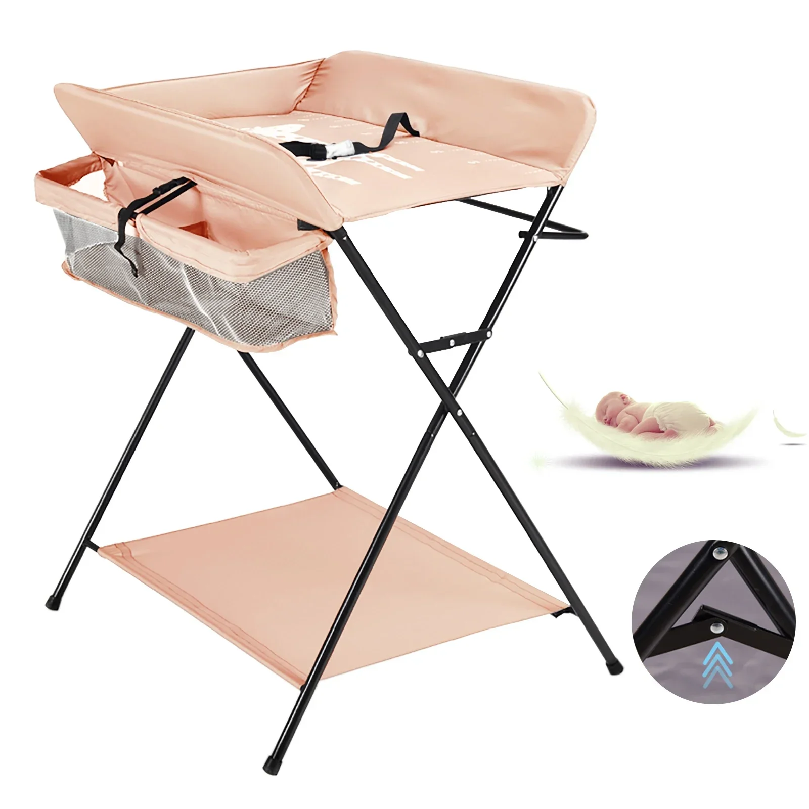 Baby Infant Changing Table Folding Diaper Station Nursery Organizer W/ Storage