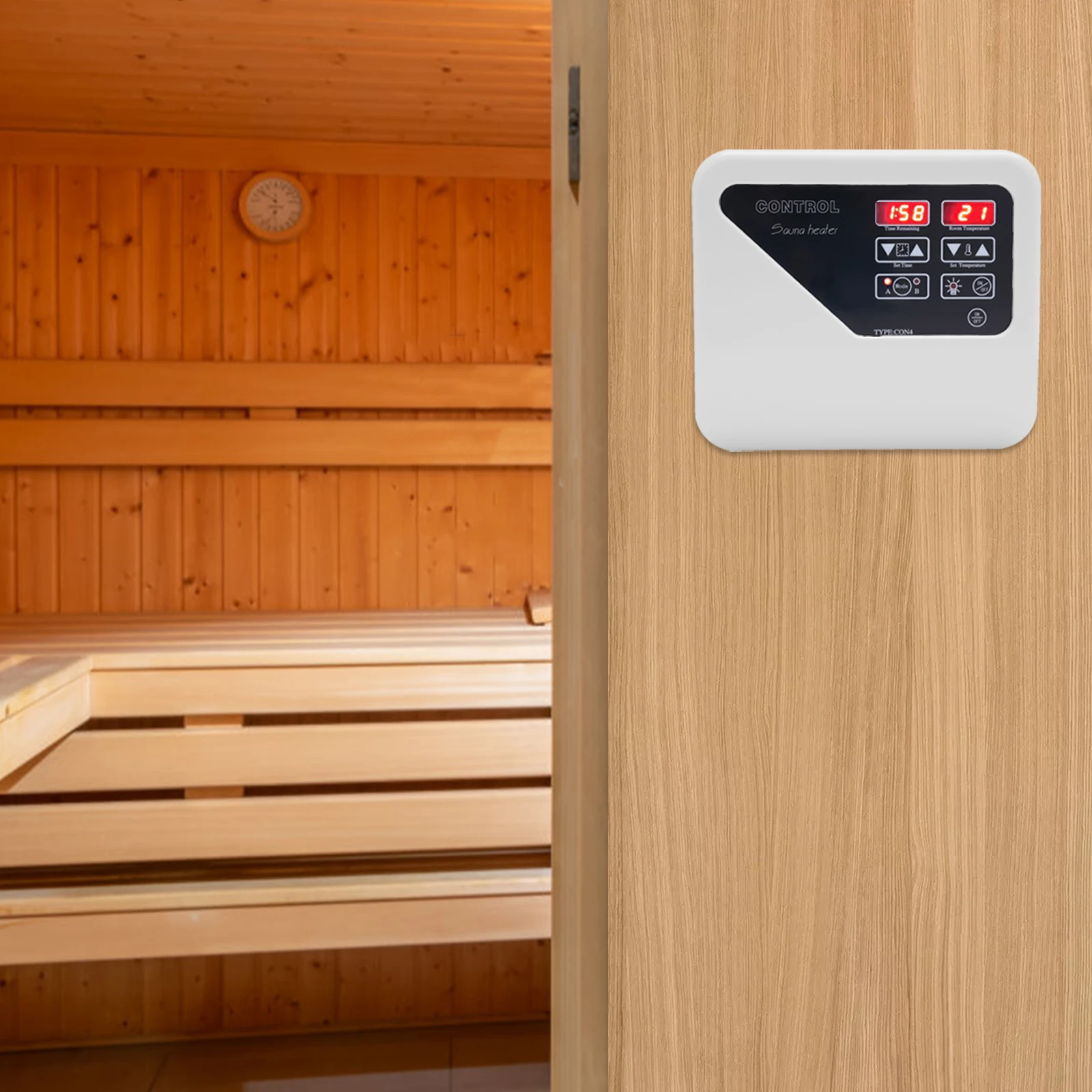 Commercial & Home External Sauna Digital Controller for Sauna Heater Stove 3-9kw 104-221 ℉ Digital Sauna Controller