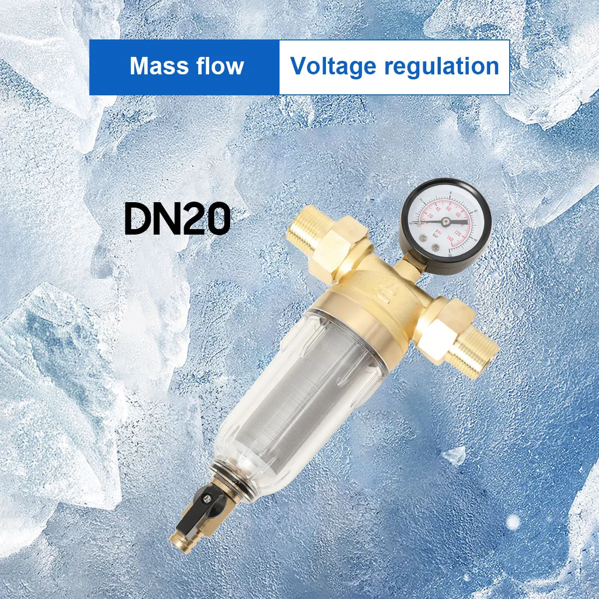 DN20 Spray Gun Air Pressure Regulator Gauge & In-Line Water Trap Air Filter 16 Bar