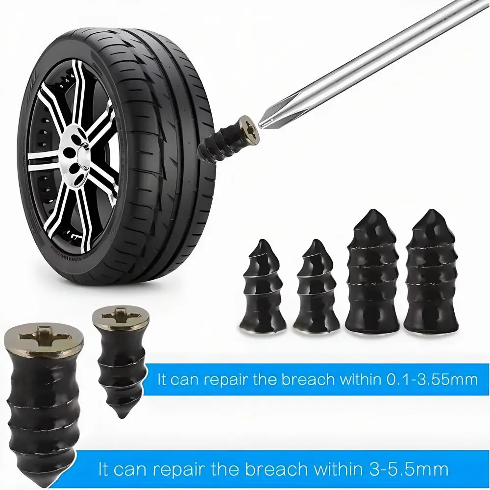 22PCS/Boxed Motorcycle Car Vacuum Tyre Repair Nails Auto Truck Bikes Tire Tubeless Puncture Air Leakage Blocking Rubber Nail