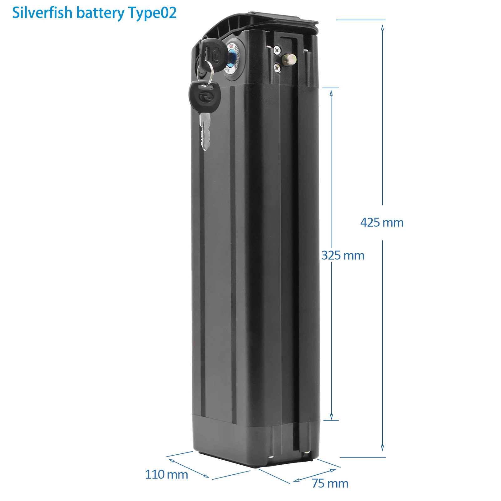 L425mm 48V 15.6Ah 20Ah Silver Fish Lithium Battery pack for JINGHMA R8 BURCHDA R8S pro R8PRO ebike