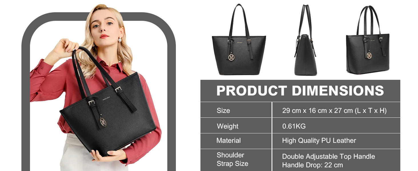 Miss Lulu WOMEN'S Handbag Big Shopper bag Handle bag Tote Bag for school Work Daily Perfect gift