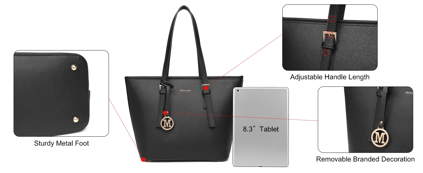 Miss Lulu WOMEN'S Handbag Big Shopper bag Handle bag Tote Bag for school Work Daily Perfect gift