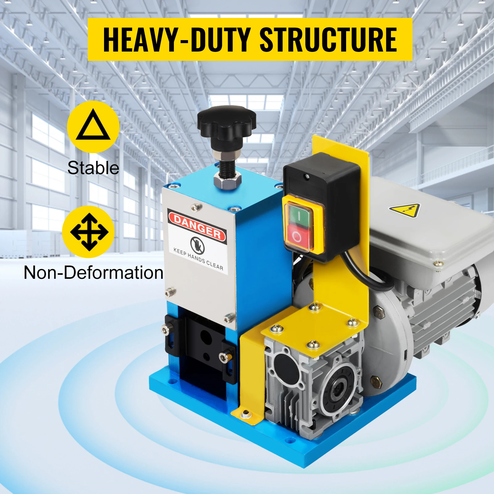 SucceBuy 180W Electric Wire Stripping Machine Φ1.5mm~Φ25mm Portable Automatic Wire Stripper Cable Tool for Copper Recycling