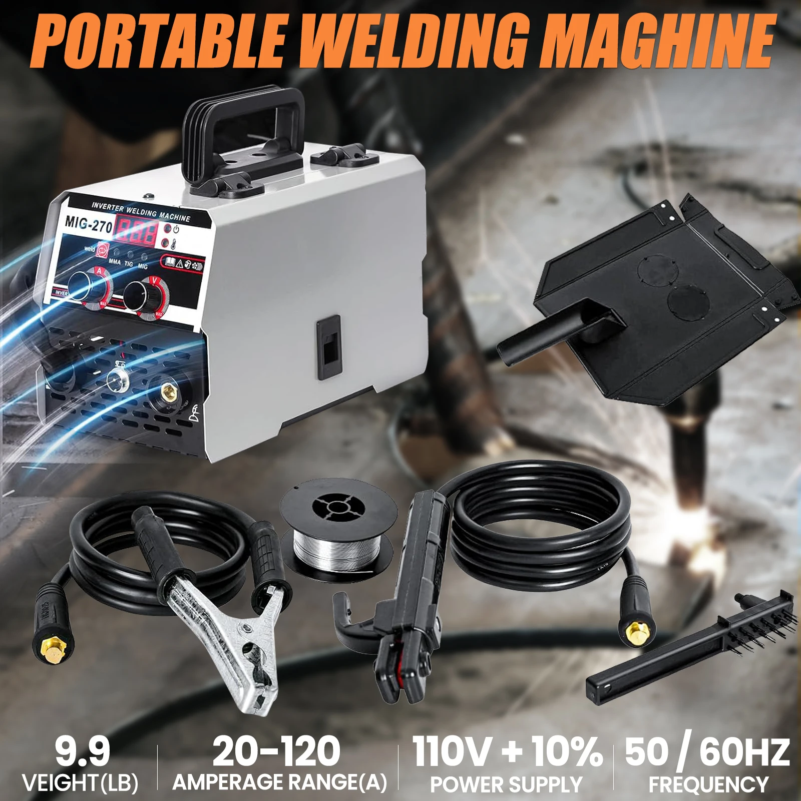 3 IN 1 MIG Welder MIG-270 220V Semi-automatic Welding Machine MMA/ARC TIG WelderInverter Welder Mig-gasless Portable for Home 