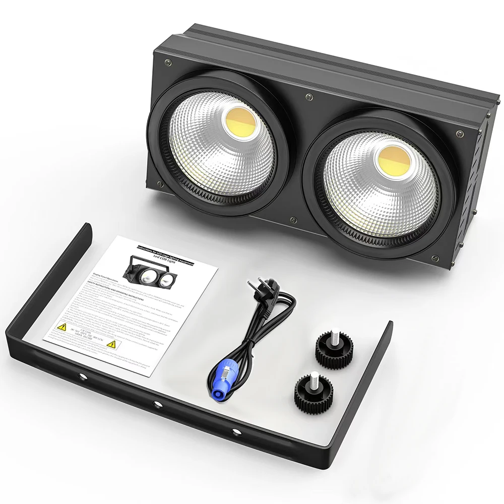1/4PCS 200W 2eyes COB LED DMX Flood Blinder Christmas Lights Cool Warm White DJ Audience Stage Lighting Disco Wedding Party