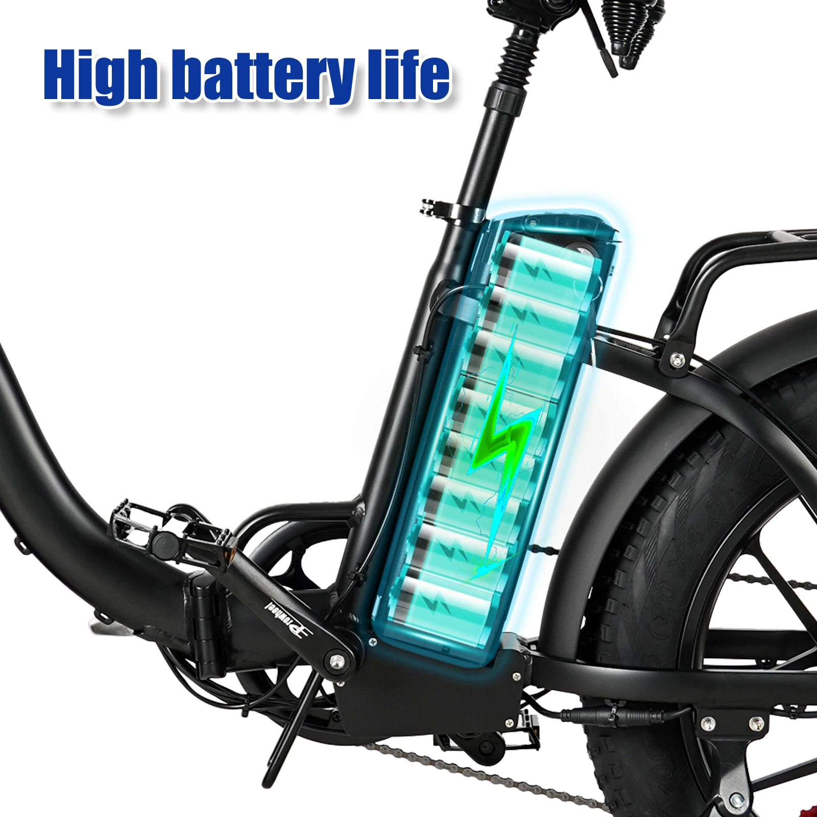 Cacewheel Y20 Adult Electric City Bike Foldable 18AH Battery, 20*4 Thick Tyreaaa