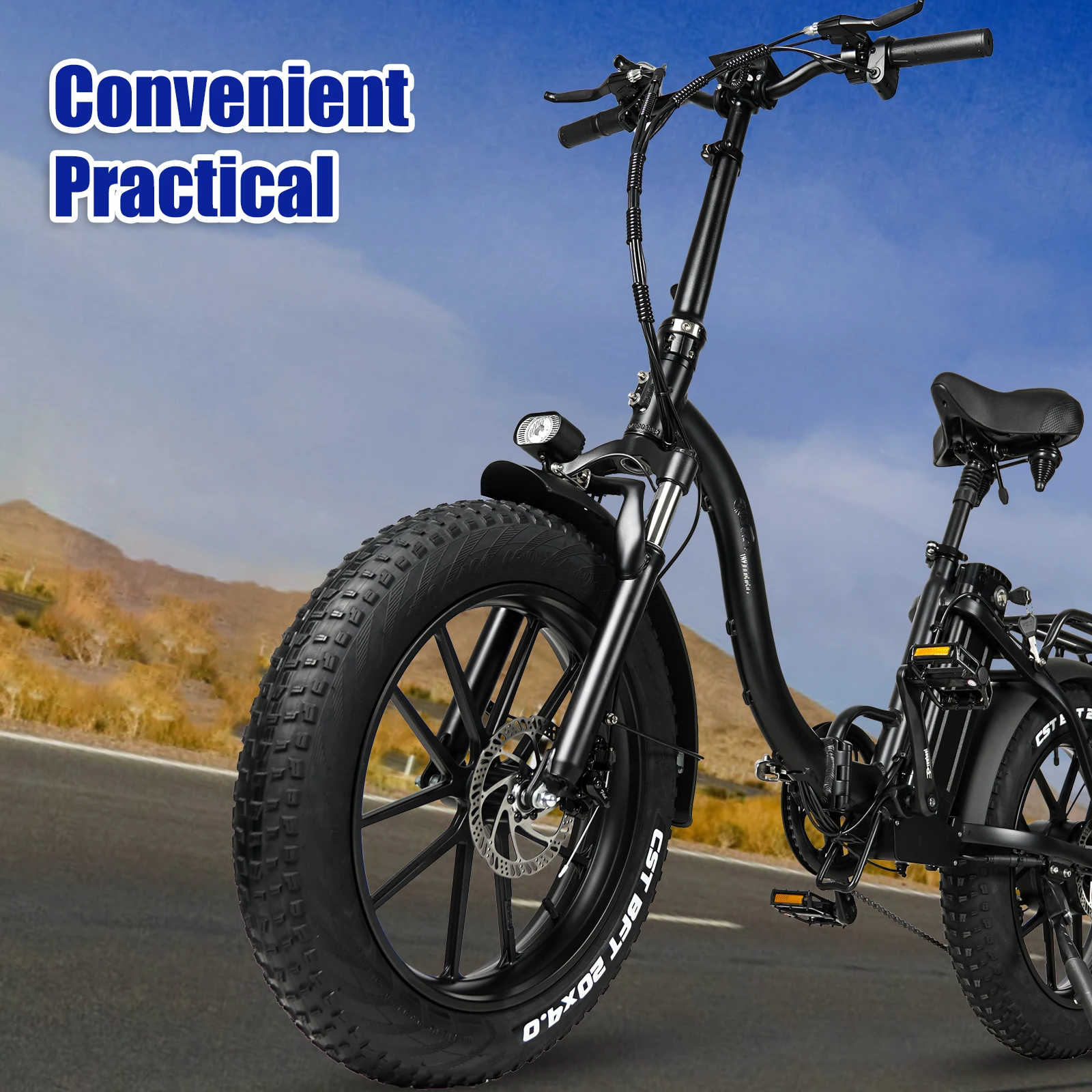 Cacewheel Y20 Adult Electric City Bike Foldable 18AH Battery, 20*4 Thick Tyreaaa