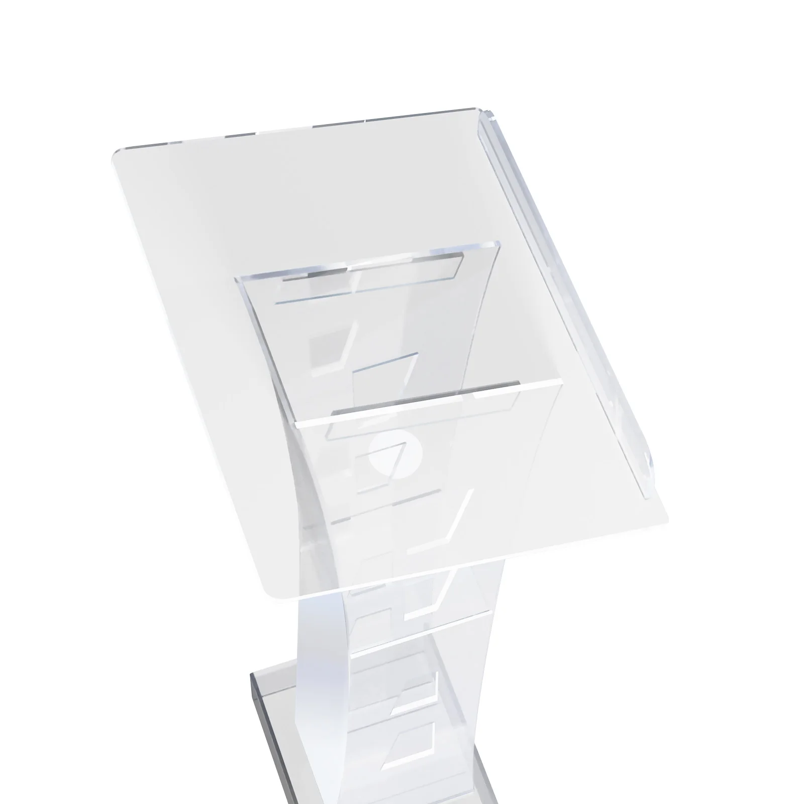 Clear Acrylic Podium with LED Light Base, 22.04 lbs Max Capacity, Easy Assembly, Clean Surface, Ideal for Presentations and