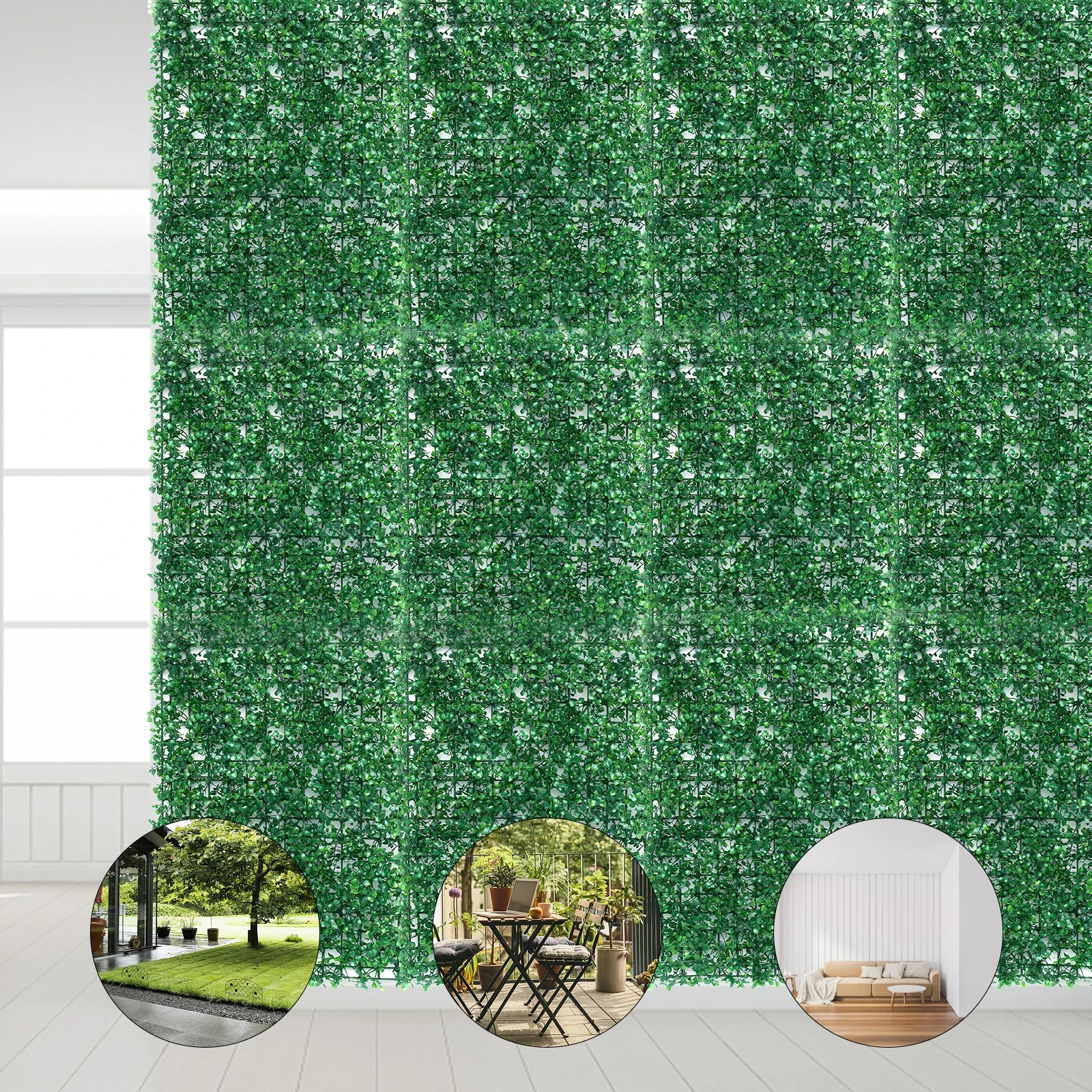 12pcs 40x60cm Wall Decor Faux Boxwood Panels Home Decor Grass Leaf Grass Grass Cooking Privacy Plant Wall Decor Green