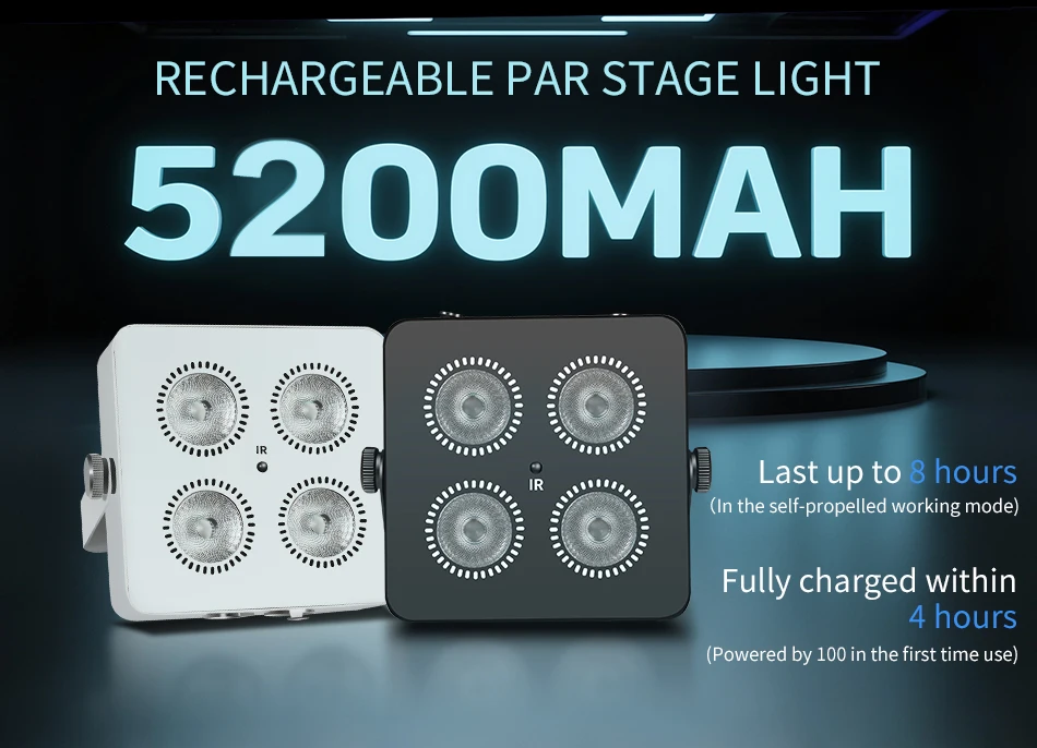 4x18W  Led RGBWA UV 6IN1 Color Battery Wireless DMX Led Par Light Mini Battery Party Light 2.4G Wireless