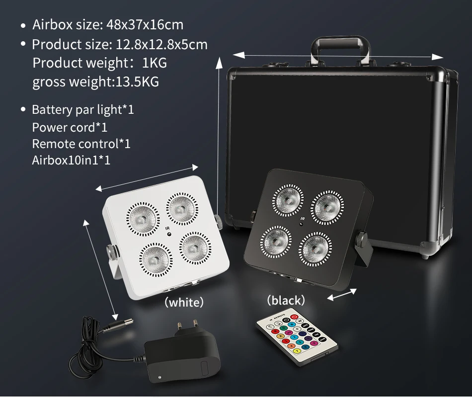 4x18W  Led RGBWA UV 6IN1 Color Battery Wireless DMX Led Par Light Mini Battery Party Light 2.4G Wireless