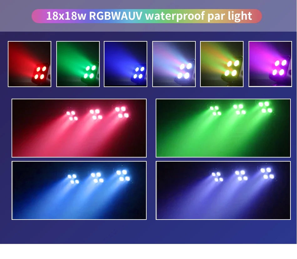 4x18W  Led RGBWA UV 6IN1 Color Battery Wireless DMX Led Par Light Mini Battery Party Light 2.4G Wireless