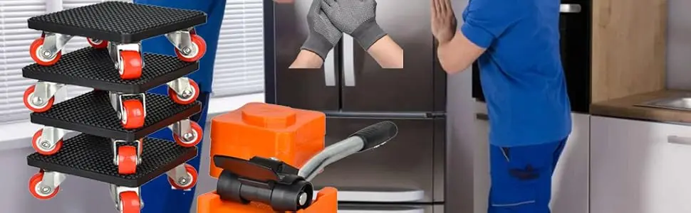 Furniture mover with wheels, 360° rotation, heavy duty furniture lifting and moving tool set, furniture trolley