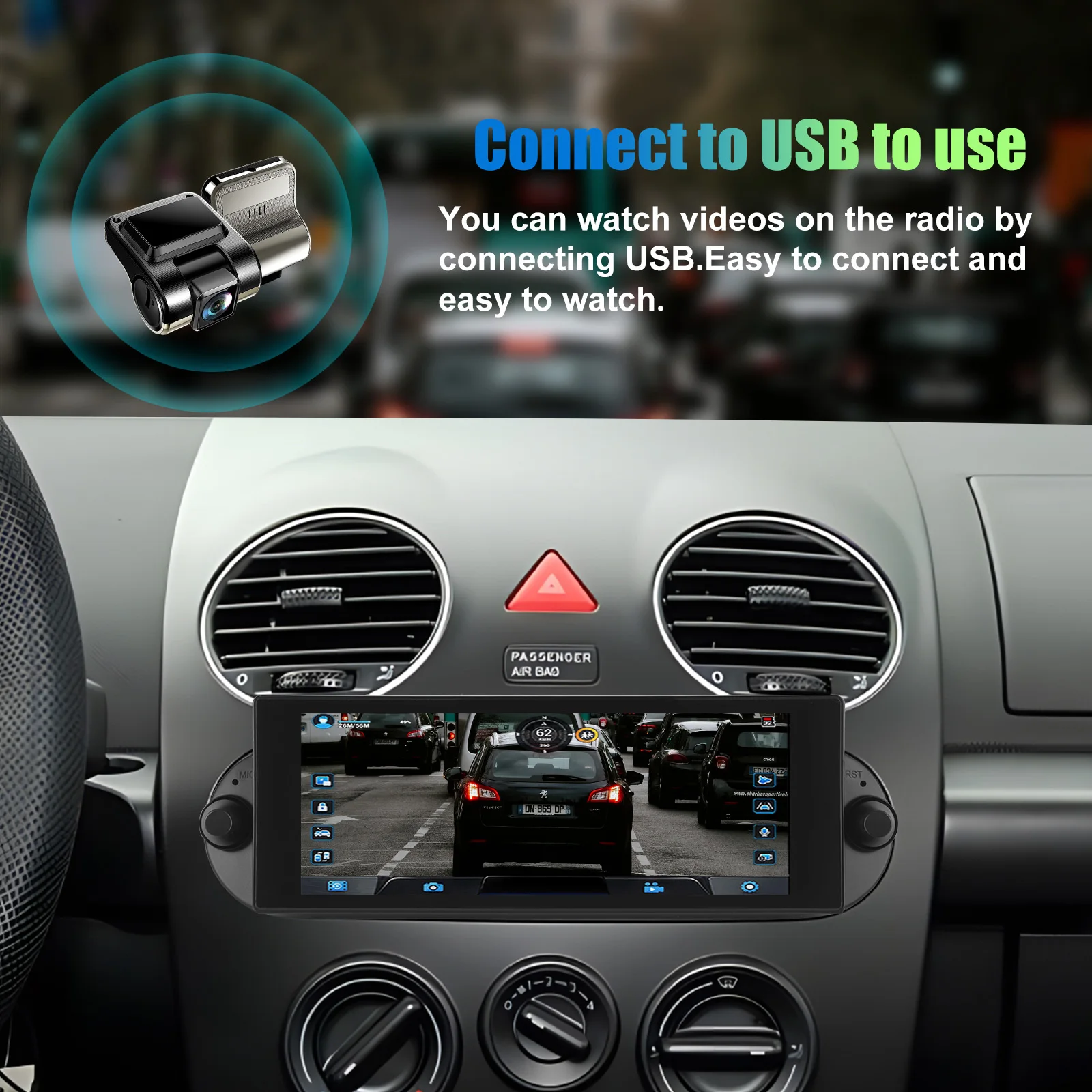 ESSGOO 64G 7" Android 14 Car Stereo Radio For VW Beetle 01-10 Carplay Android Auto GPS Navi FM WiFi BT SWC Mirror Link Head Unit