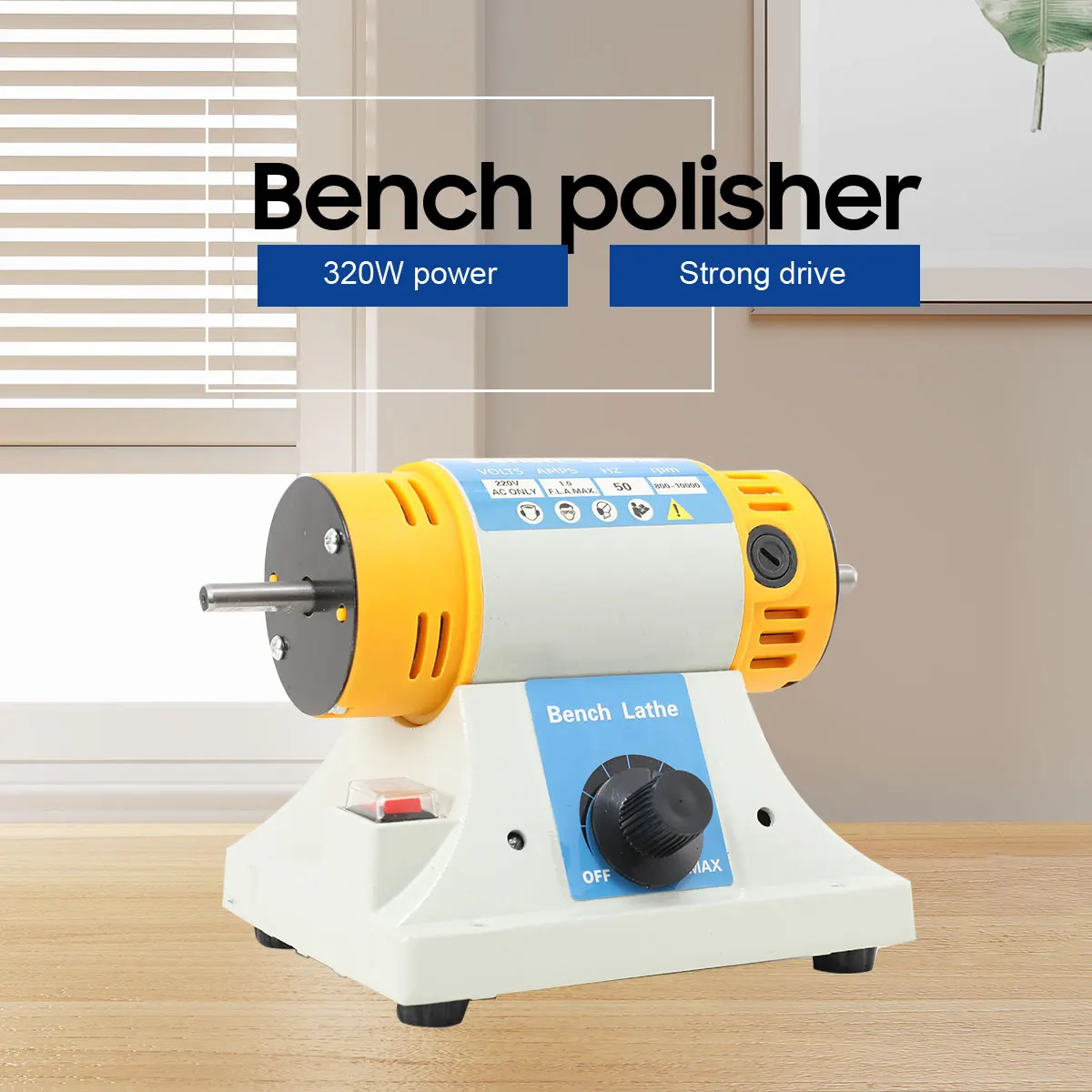 220V 350W Stone Polishing Machine DIY Woodworking Jade Jewelry Dental Bench Lathe Machine Grinding Machine Sanding Tools