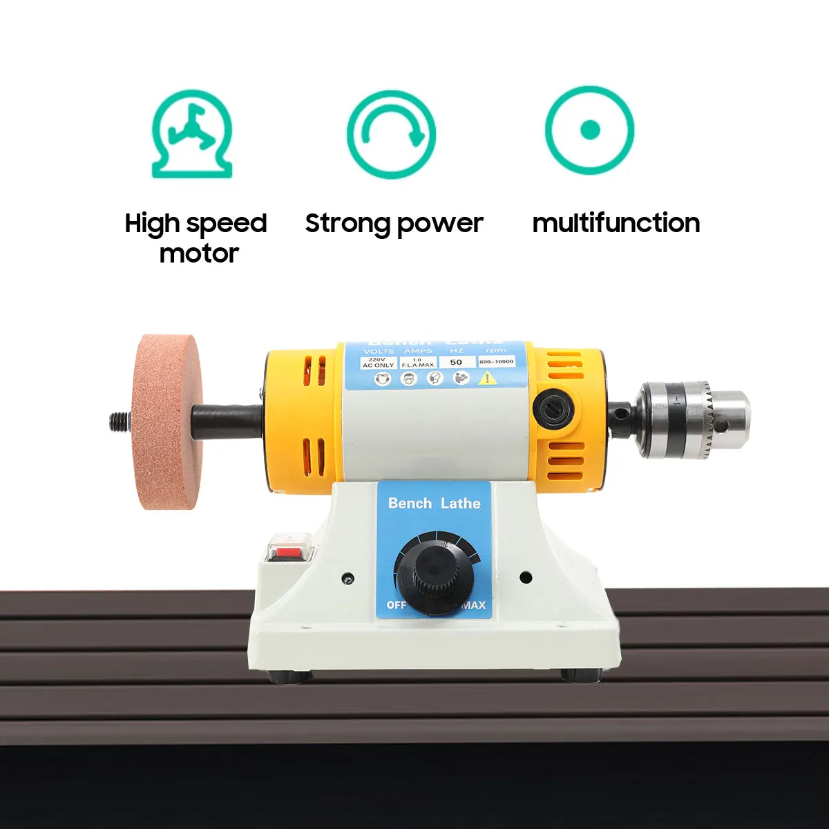 220V 350W Stone Polishing Machine DIY Woodworking Jade Jewelry Dental Bench Lathe Machine Grinding Machine Sanding Tools
