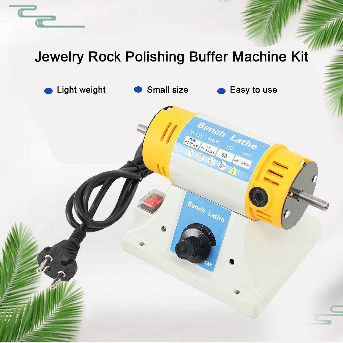220V 350W Stone Polishing Machine DIY Woodworking Jade Jewelry Dental Bench Lathe Machine Grinding Machine Sanding Tools