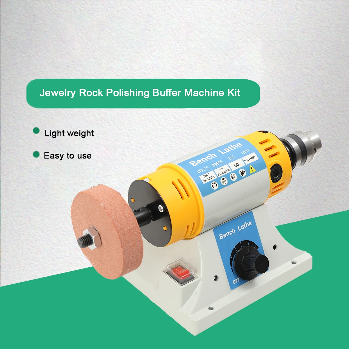 220V 350W Stone Polishing Machine DIY Woodworking Jade Jewelry Dental Bench Lathe Machine Grinding Machine Sanding Tools