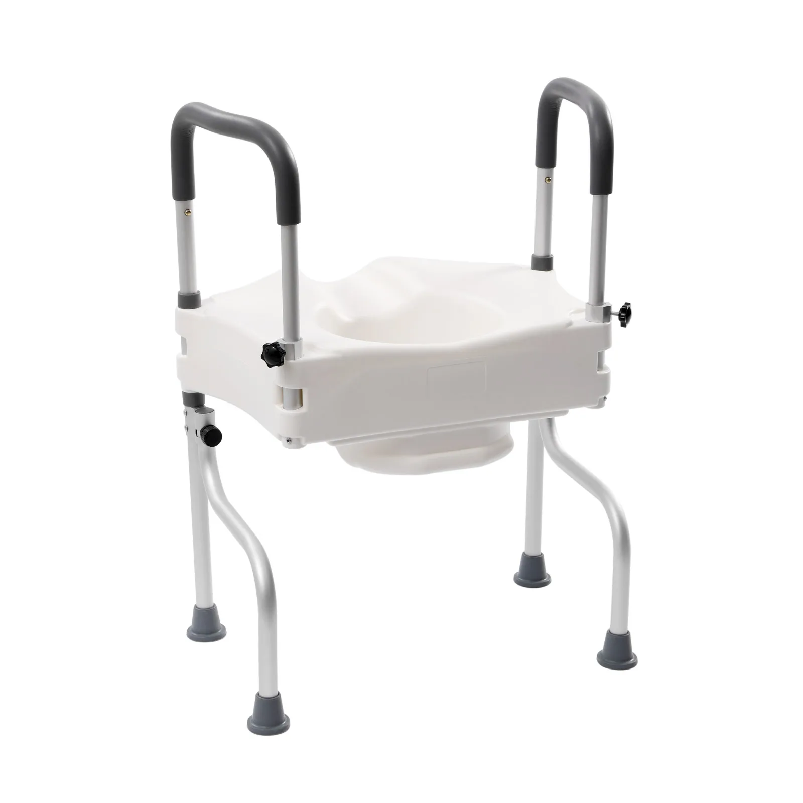 White Elderly Aluminum Alloy Toilet Height Pad With Armrest Toilet Seat Raiser & Safety Frames for Elder Suitable For Disabled