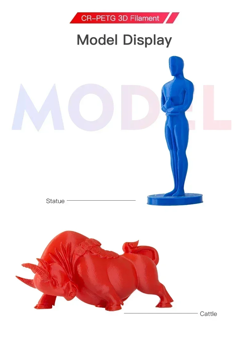 CREALITY Original CR-PETG Filament 1KG 1.75mm High Temperature Eco-friendly Odorless Non-toxic Excellent for Ender 3D Printer