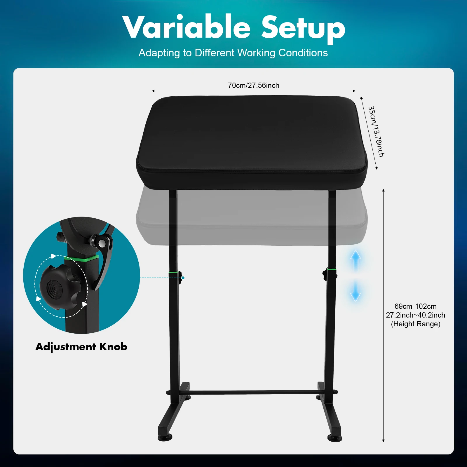 66.14lbs Armrest Stand 180° Angle Adjustment Arm Bracket 27.2-40.2in Adjustable Arm Support for Salon Beauty Salon Durable