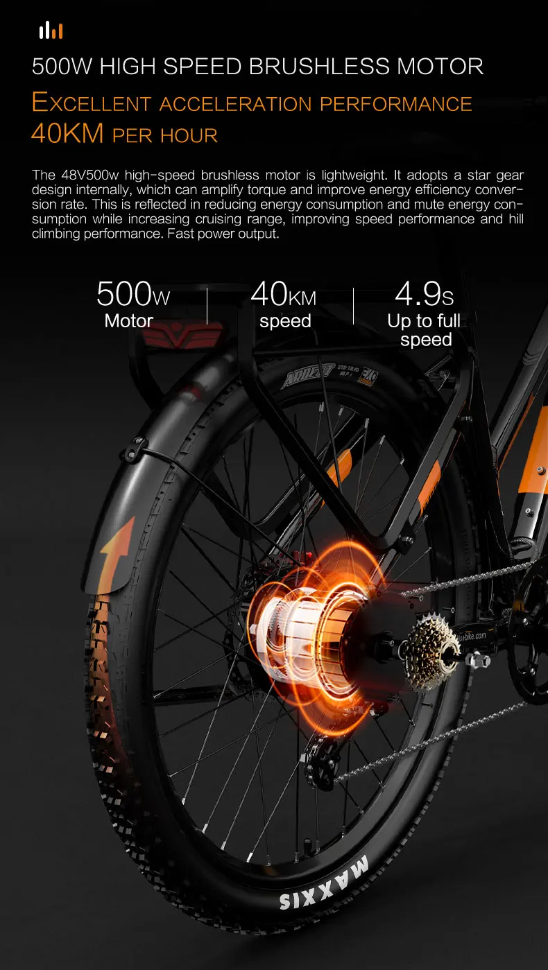 Lankeleisi MX600PRO 500W 48V 20AH 27.5" Electric Trekking Bike 20Ah City Electric Bike
