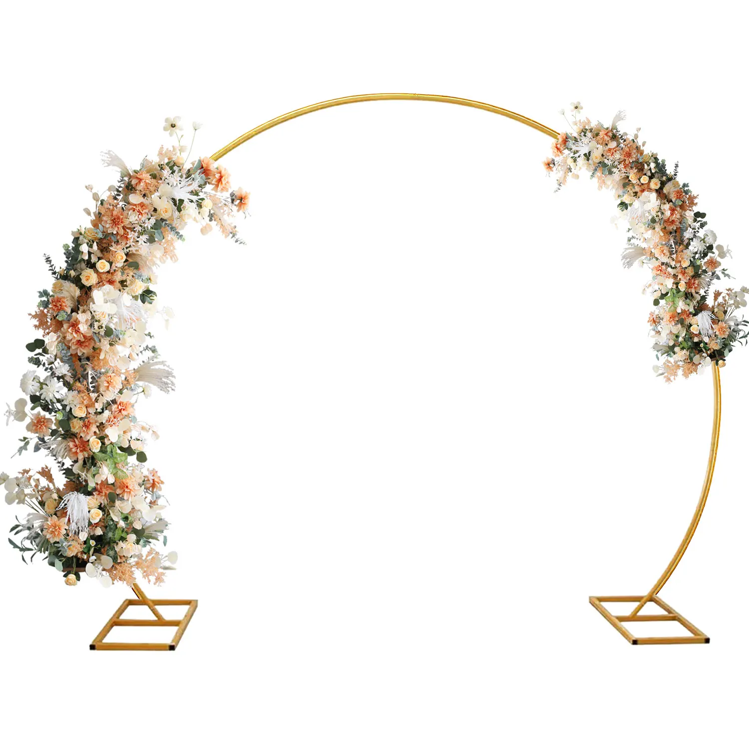 Circular Metal Arch DIY Balloon Flower Vine Decoration Background Frame Outdoor Indoor Wedding Banquet Party Golden Arch Frame