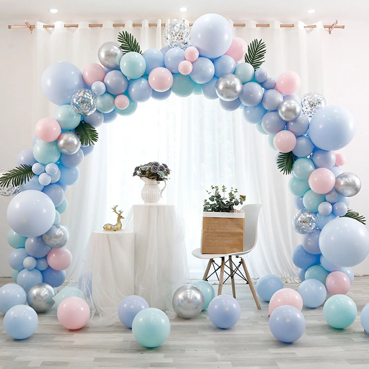 Circular Metal Arch DIY Balloon Flower Vine Decoration Background Frame Outdoor Indoor Wedding Banquet Party Golden Arch Frame