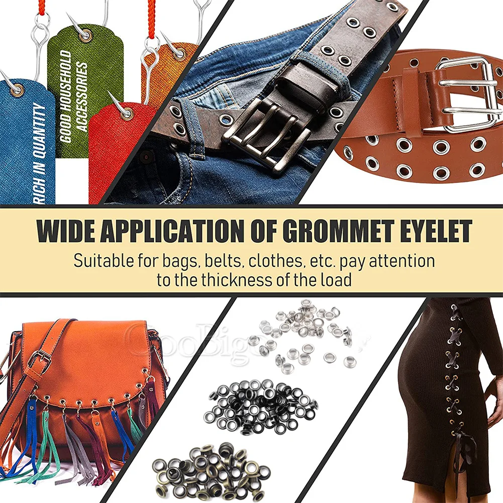 200set Metal Grommets Eyelet Grommet Punch Installer Tool Kit for Shoes Belt Bag Garment Leather Craft DIY Bronze 2mm~17mm