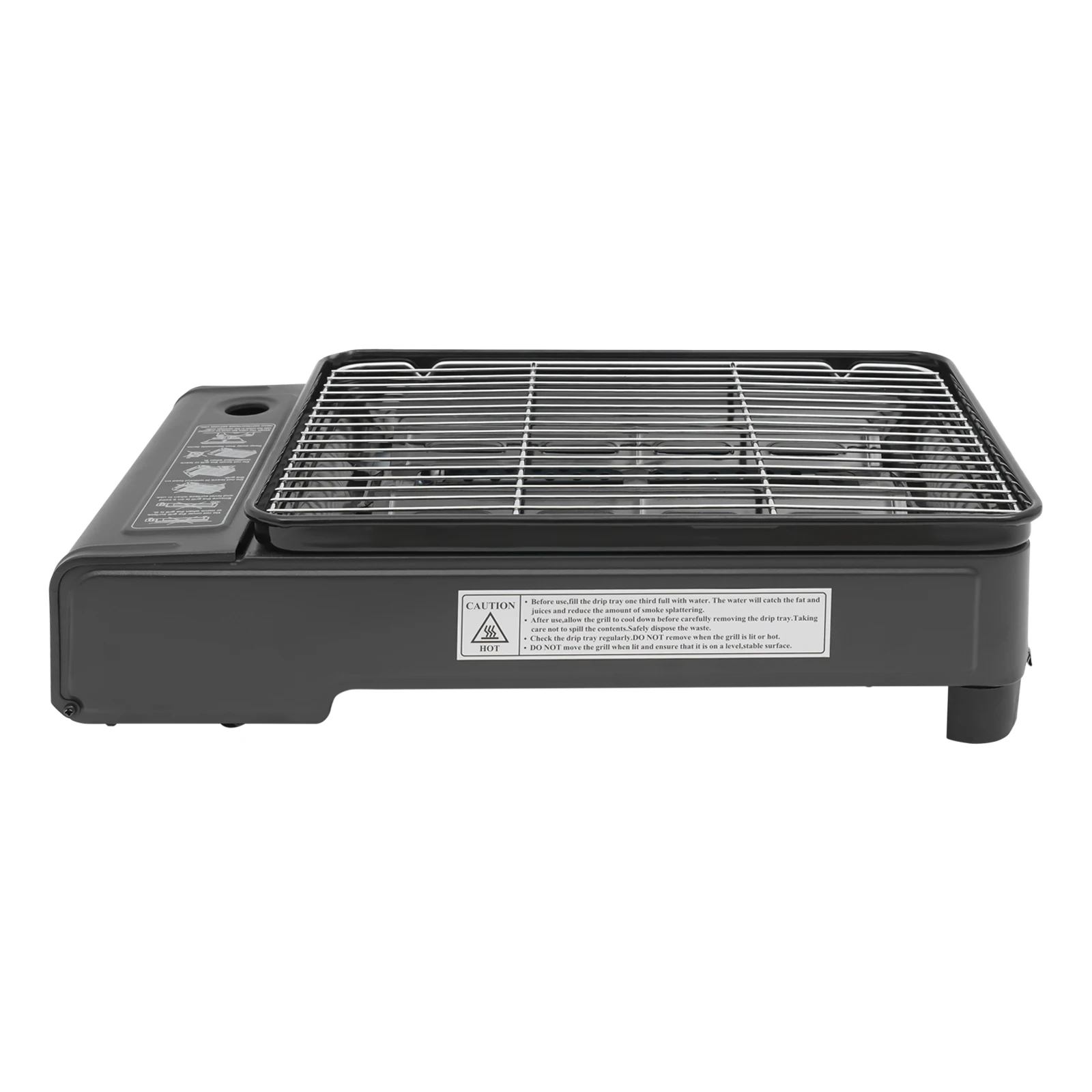 2200W Table Gas Grill, Portable Gas Grill W/ Grease Container& Carrying Bag, Camping Cooker Set for Terrace, Balcony& Garden