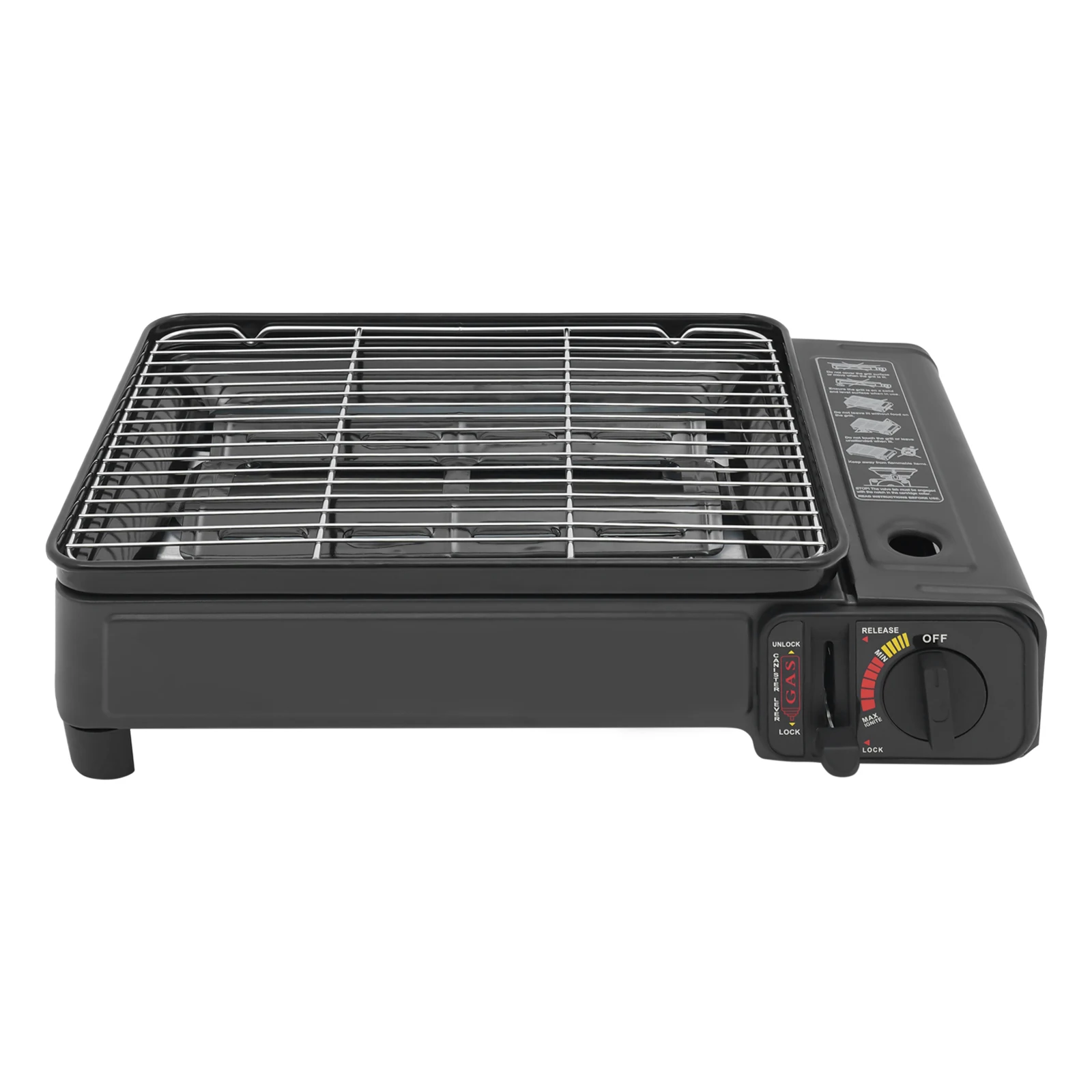 2200W Table Gas Grill, Portable Gas Grill W/ Grease Container& Carrying Bag, Camping Cooker Set for Terrace, Balcony& Garden