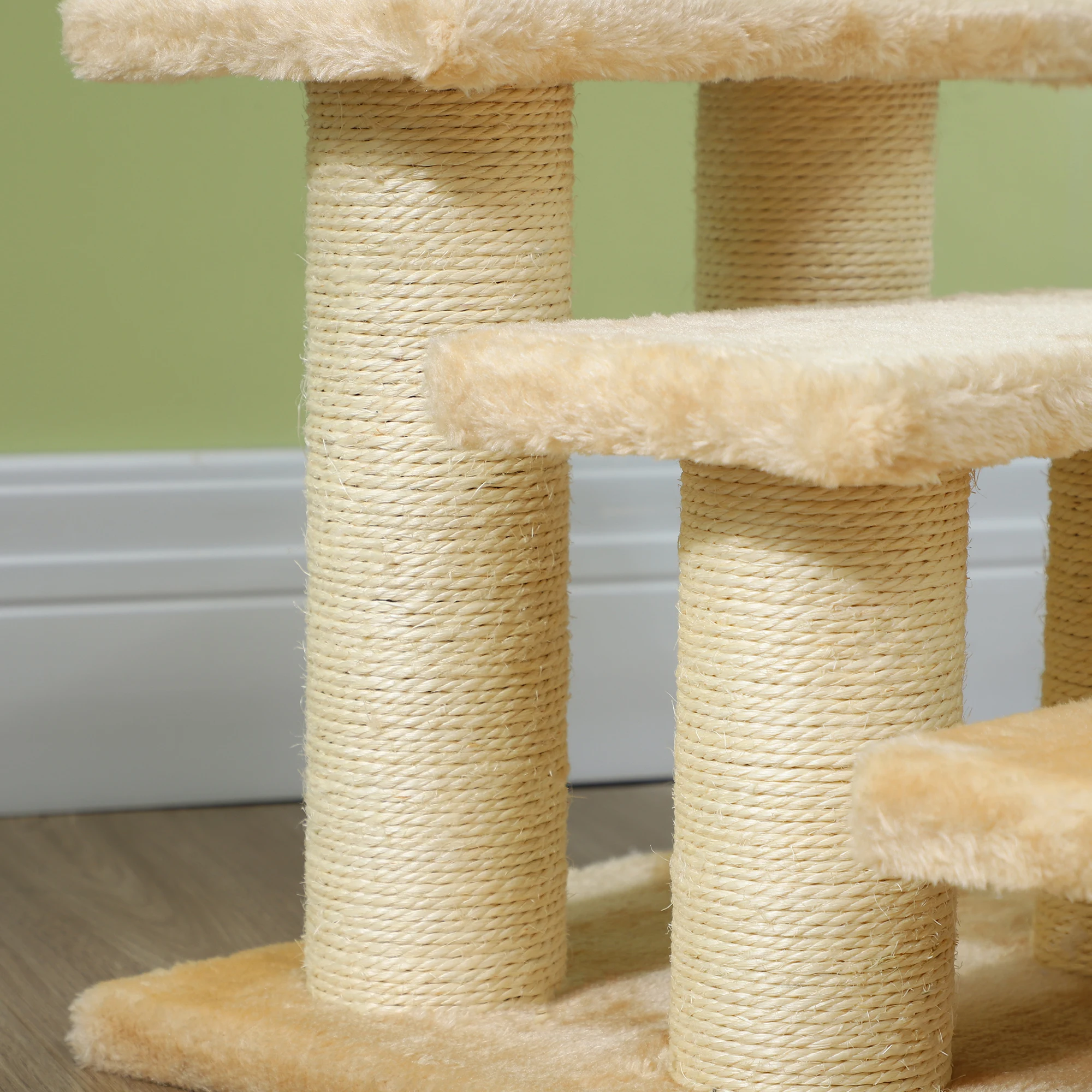 Cat stairs for older cats with arthritis, 11cm step height, pet stairs for dogs and cats, plush, cream color, on-site