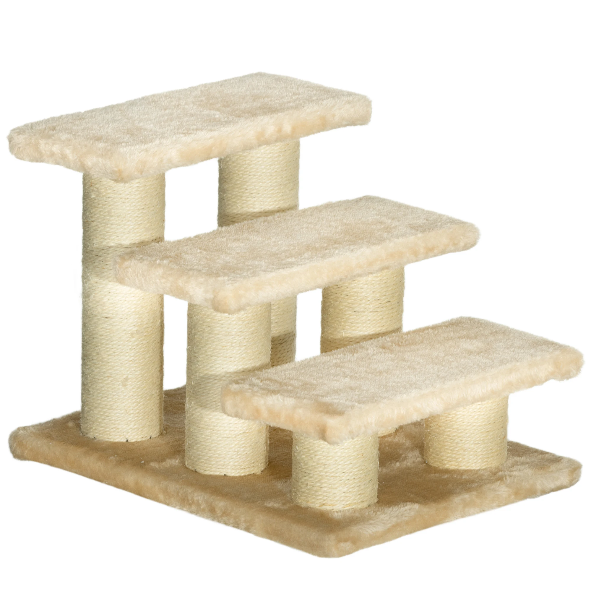 Cat stairs for older cats with arthritis, 11cm step height, pet stairs for dogs and cats, plush, cream color, on-site
