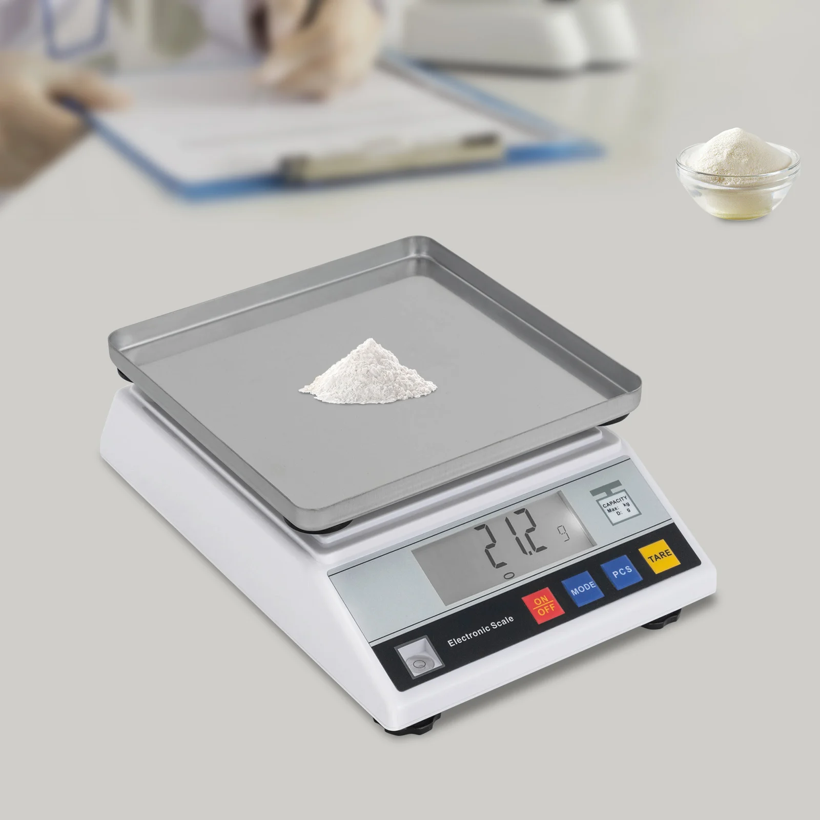 0.5G-10Kg/0.0011-22 Lbs Precision Lcd Screen Electronic Scale with Adapter,For Kitchen Laboratory