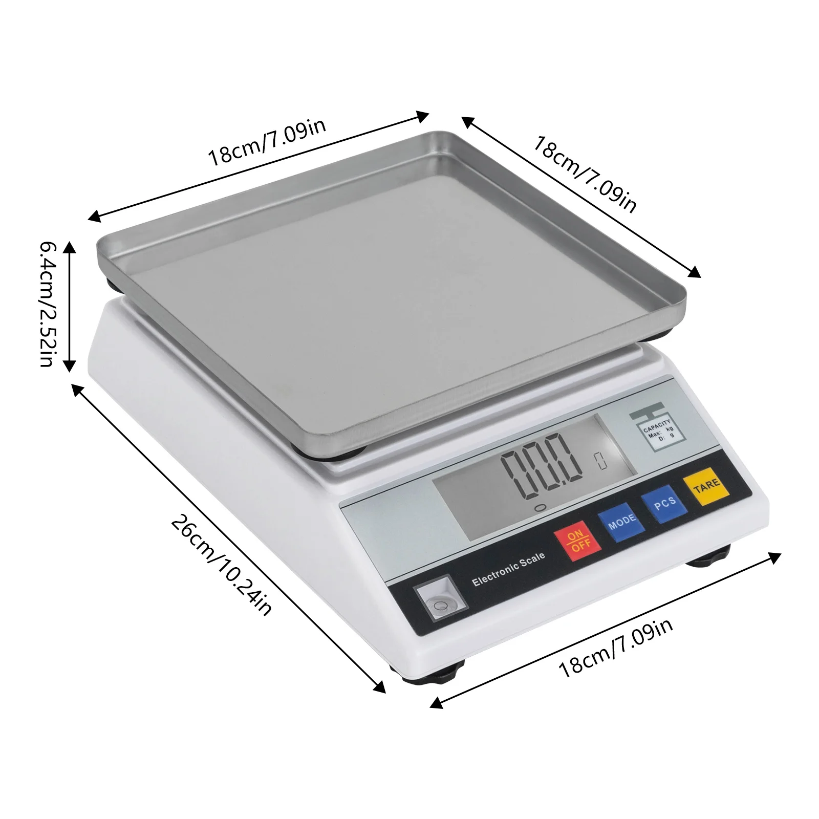 0.5G-10Kg/0.0011-22 Lbs Precision Lcd Screen Electronic Scale with Adapter,For Kitchen Laboratory