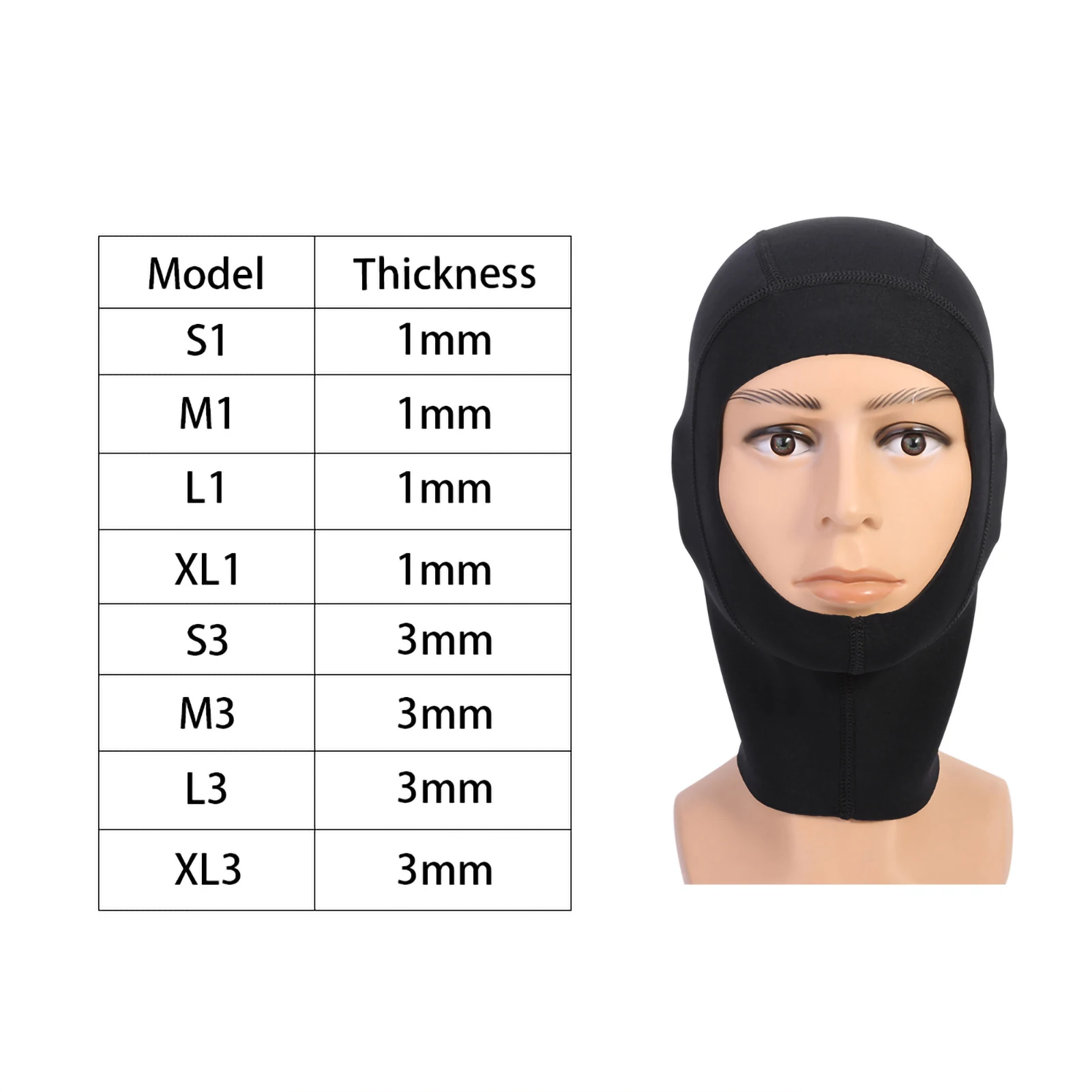 1mm/3mm Neoprene Snorkeling Wetsuit Hood Surf Divers Hat Diving Diving Hood Neoprene Wetsuit Wetsuit Hood