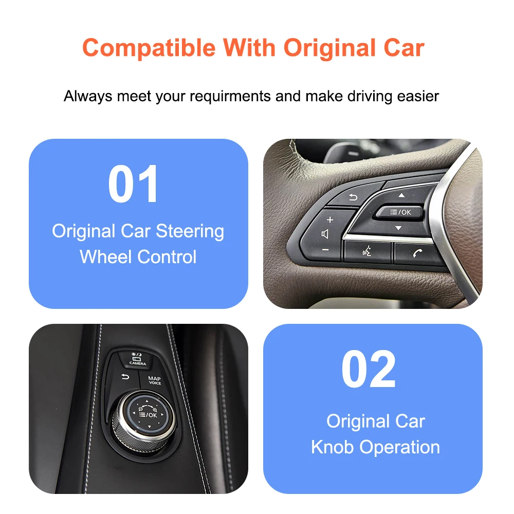 Bonroad Wireless CarPlay & Android Auto Adapter for Infiniti Q50 Q50L Q60 QX50 2015-2019 8 inch Dual Screen Mirror Link Airplay