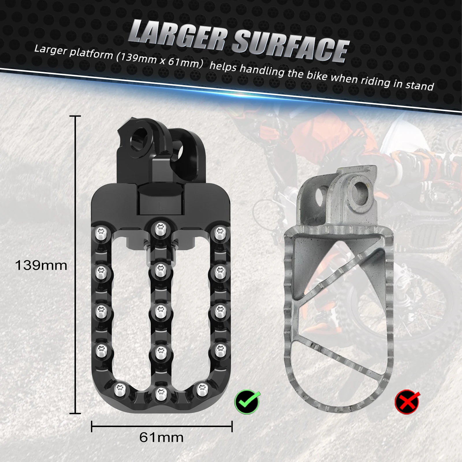 For KTM 690 Enduro R SMCR 2008-2025 20mm Lower Footrest Footpeg For Husqvarna 701 Enduro Supermoto Norden 901 GasGas 700 SM/ES