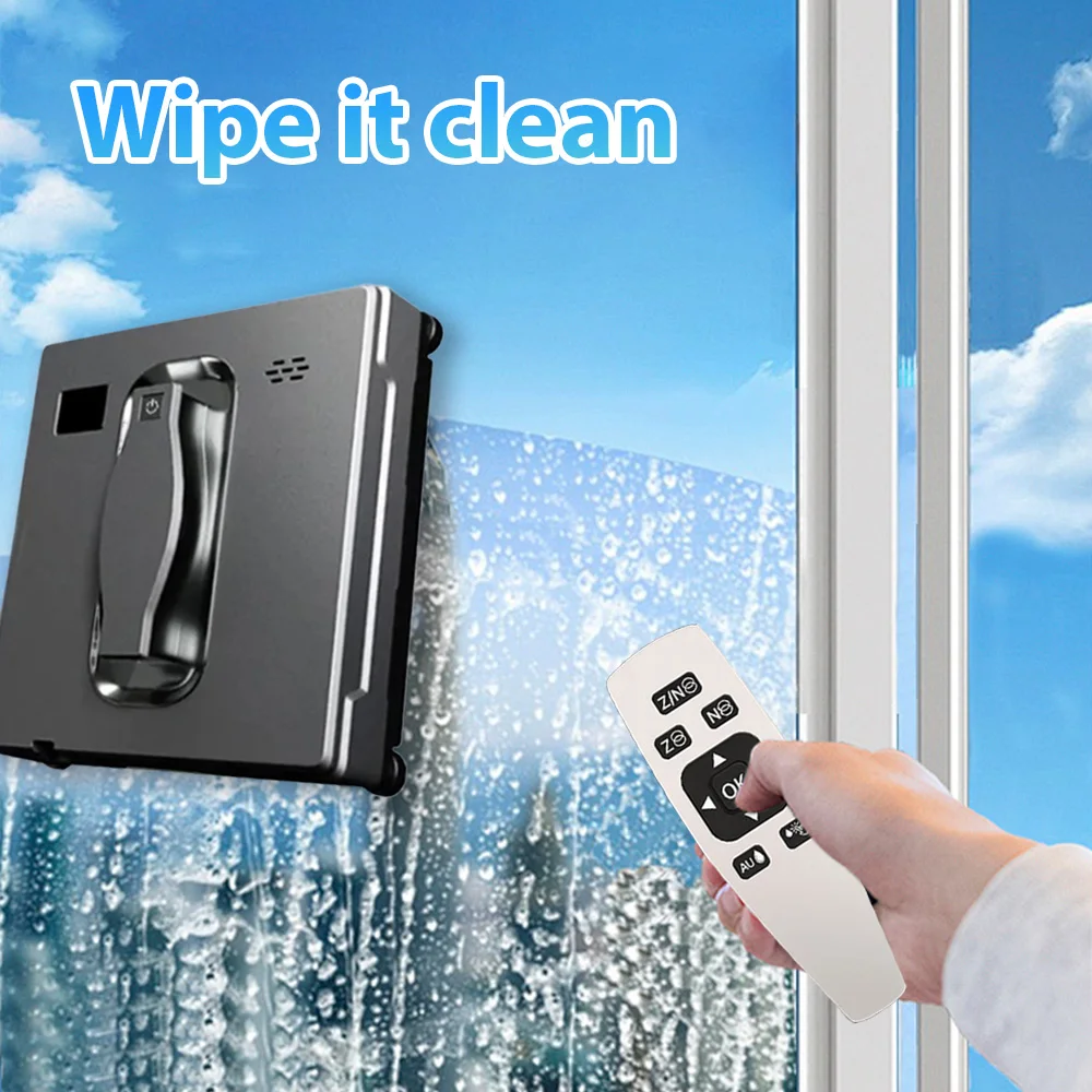 Square Auto Window Cleaner Robot 3200PA Suction Dual Spray APP Control AI Avoidance for Glass Tile EU Plug